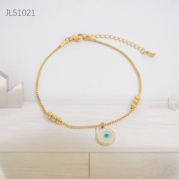 Bracelet cheville OEIL en Acier inoxydable de couleur Or