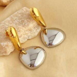 Boucles d'oreilles BIPHAZI en Acier inoxydable bicolor