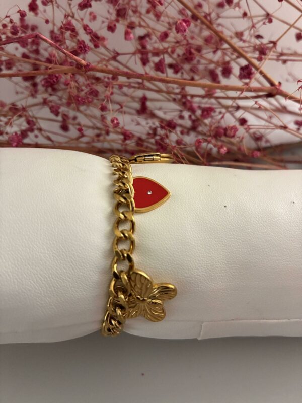 LYMA Bracelet 18K plaqué or véritable avec pendentif cœur en acier inoxydable titane style classique élégant résistant à l'eau durable et raffiné pour usage quotidien ou cadeau