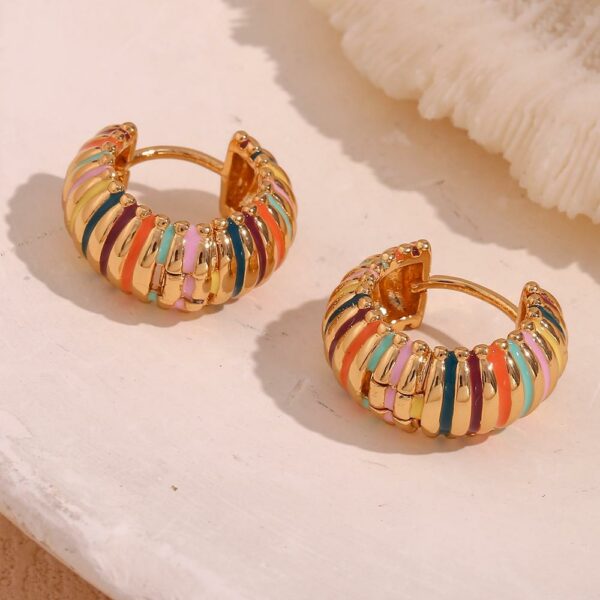 Boucles d'oreilles ARC EN CIEL en Acier inoxydable multicolore