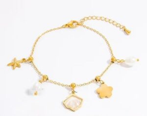 Bracelet FLEUR PERLE couleur or