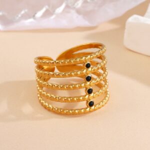 Bague POINTA en Acier inoxydable de couleur Or