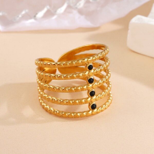 Bague POINTA en Acier inoxydable de couleur Or