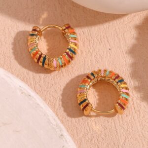 Boucles d'oreilles ARC EN CIEL en Acier inoxydable multicolore