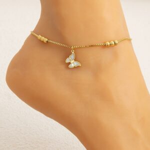 Bracelet cheville PAPILLON en Acier inoxydable de couleur Or