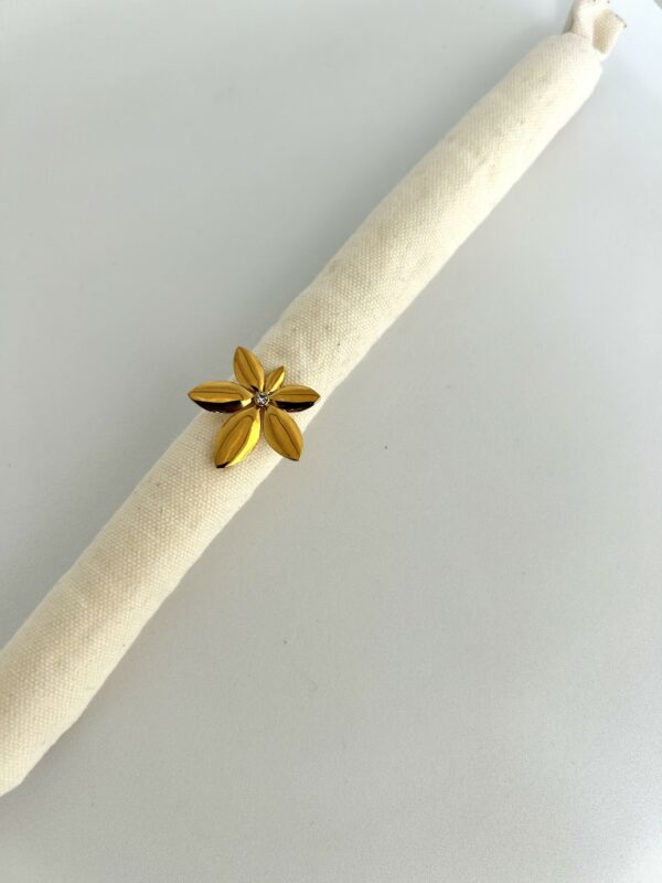 Bague FLORA 2 en Acier inoxydable couleur Or