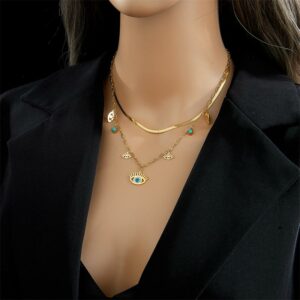Collier OEIL TURQUOISE couleur or