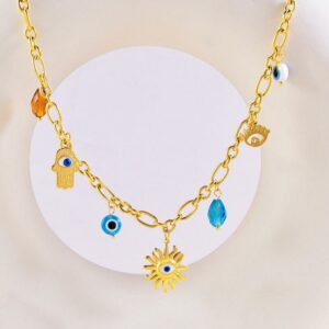 Collier OEUILETA en Acier inoxydable de couleur Or