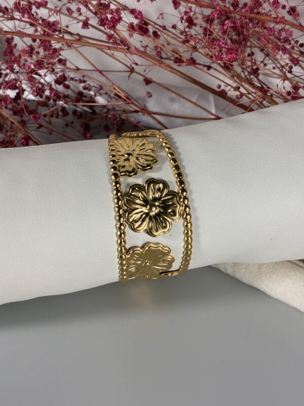Bracelet FLORA TRIO en acier inoxydable plaqué Or