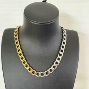 Collier BYBY  en acier inoxydable 304 plaqué Or bi colore