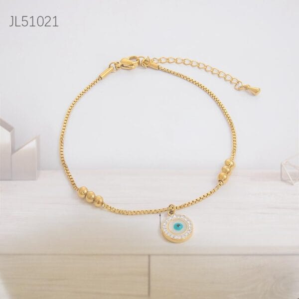 Bracelet cheville OEIL en Acier inoxydable de couleur Or