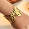 Bracelet PAPILLON en acier inoxydable 316L plaqué Or