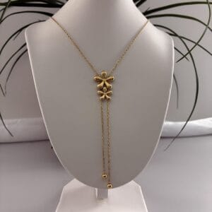 Collier CLAUDIA  en acier inoxydable 316 plaqué Or