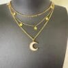 Collier LUNA en acier inoxydable 316 plaqué Or
