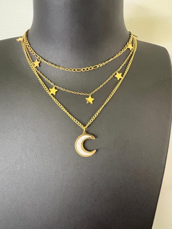 Collier LUNA en acier inoxydable 316 plaqué Or