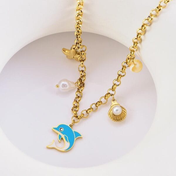 Collier DAUPHINA en acier inoxydable 304 plaqué Or