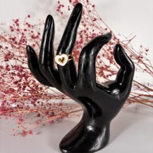 Bague CŒUR DORE en acier inoxydable 316 Plaqué Or