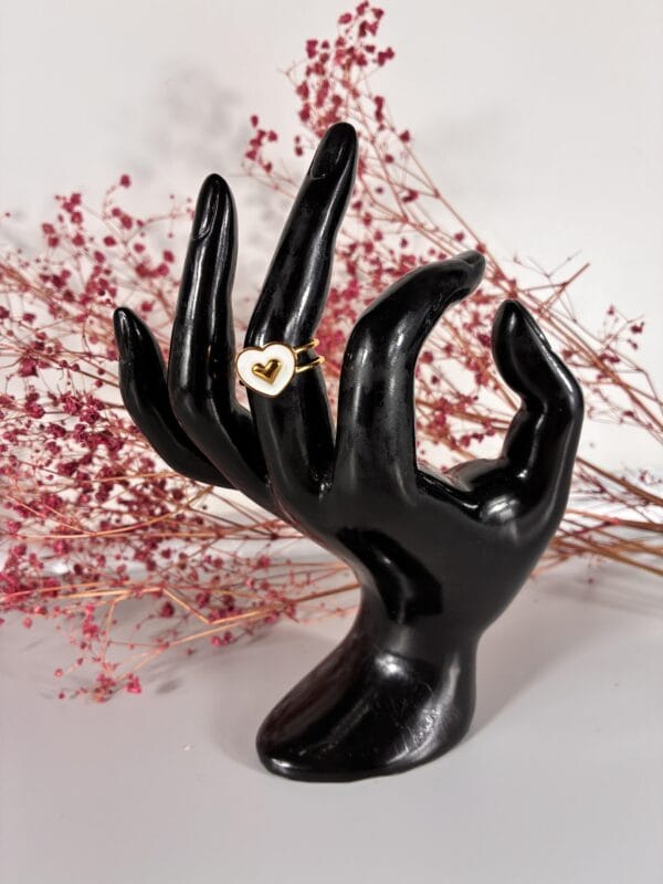 Bague CŒUR DORE en acier inoxydable 316 Plaqué Or