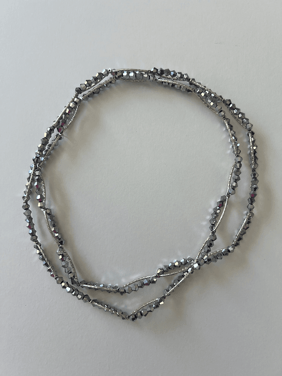 SKINY G : baya cristal double Gris argenté