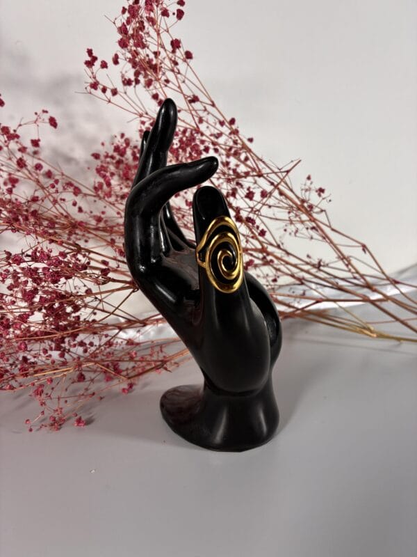 Bague SPHERE en Acier Inoxydable 316 plaqué Or