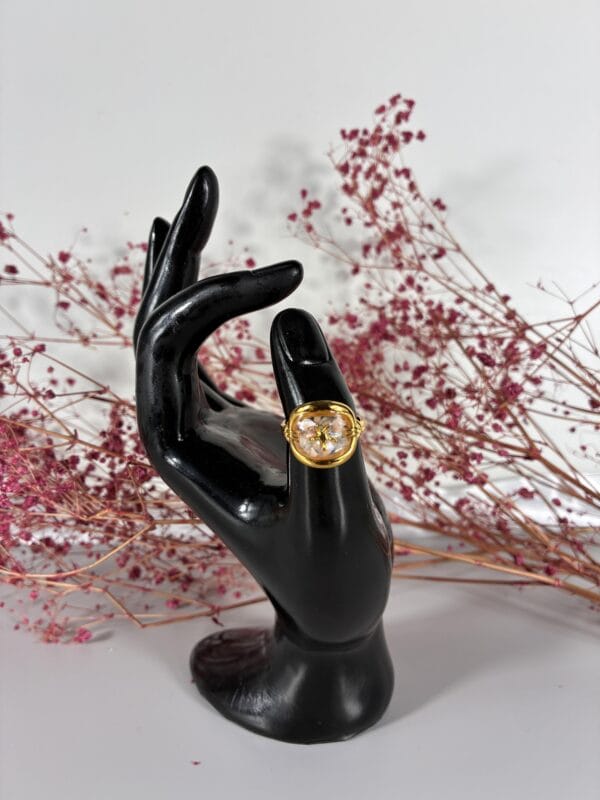 Bague RESINE 2 en Acier Inoxydable 316 plaqué Or