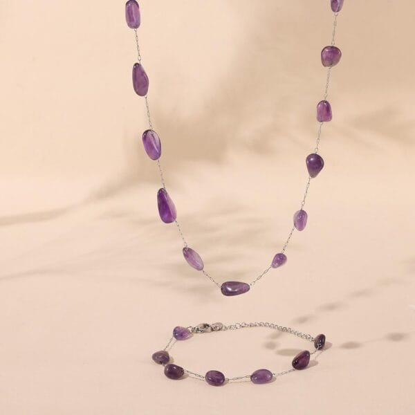 Parure VIOLETTA en perles en acier inoxydable 304 plaqué Or