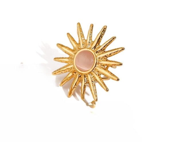 Bague SOLEIL ROSE en Acier inoxydable couleur Or