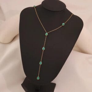 Collier PERLA V en acier inoxydable 316 plaqué Or