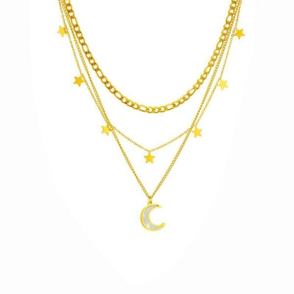 Collier LUNA en acier inoxydable 316 plaqué Or