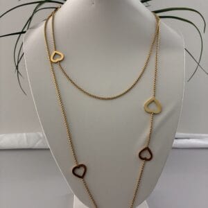 Sautoir AMOUR  en acier inoxydable 316 plaqué Or