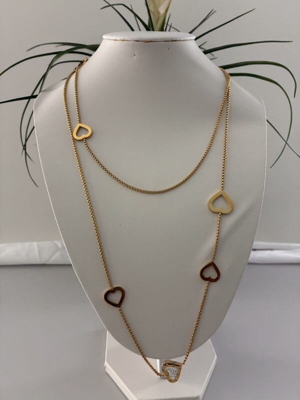 Sautoir AMOUR  en acier inoxydable 316 plaqué Or