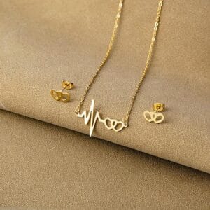 Parure LALA en acier inoxydable 316L plaqué Or