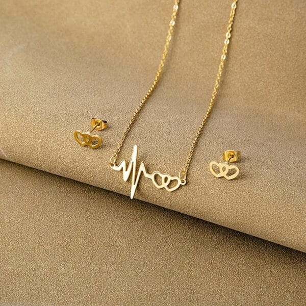 Parure LALA en acier inoxydable 316L plaqué Or