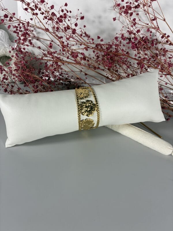 Bracelet FLORA TRIO en acier inoxydable plaqué Or