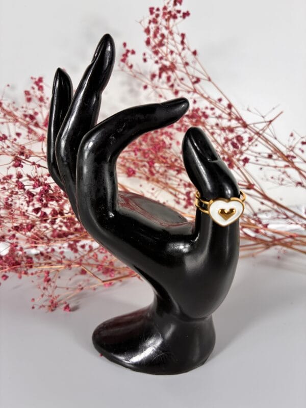 Bague CŒUR DORE en acier inoxydable 316 Plaqué Or