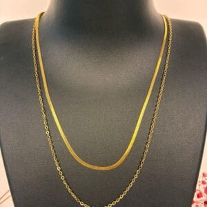 Collier EVA en acier inoxydable 316 plaqué Or