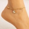 Bracelet cheville PAPILLON en Acier inoxydable de couleur Or