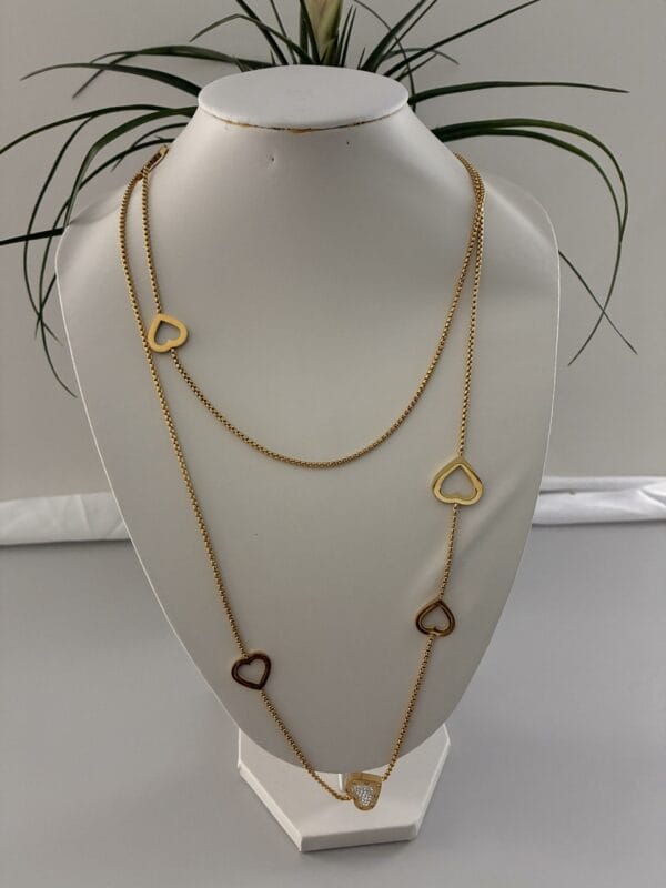 Sautoir AMOUR  en acier inoxydable 316 plaqué Or