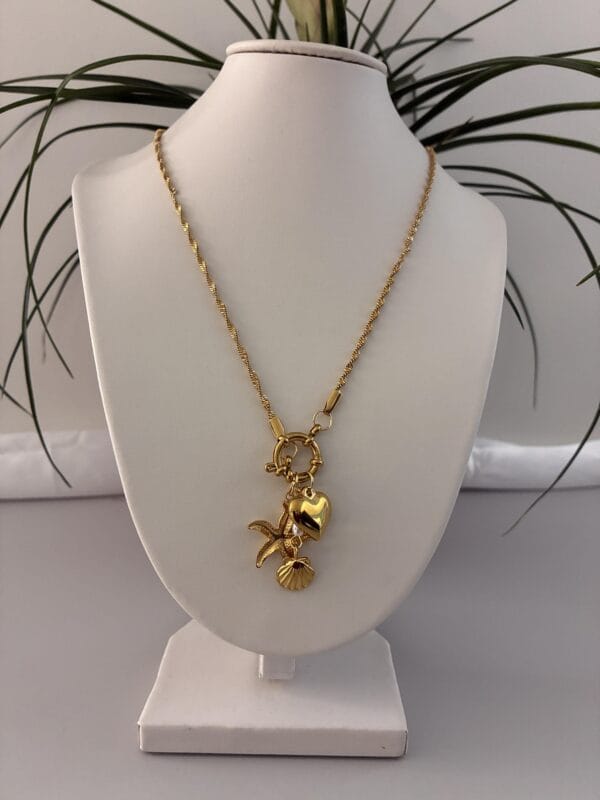 Collier TRINITY en acier inoxydable plaqué Or