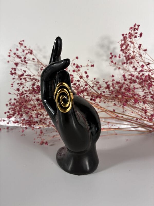 Bague SPHERE en Acier Inoxydable 316 plaqué Or