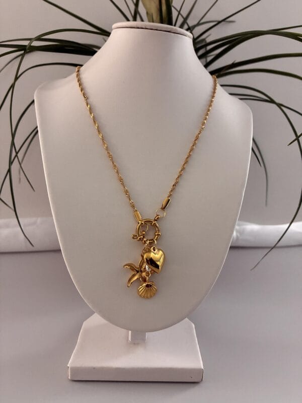 Collier TRINITY en acier inoxydable plaqué Or