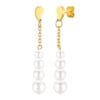 Boucles d'oreilles DORA en Acier inoxydable et de perle blanche