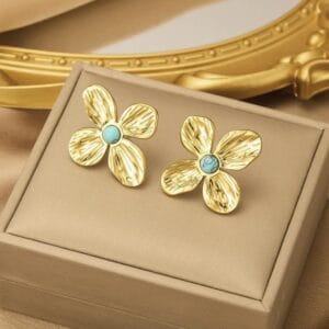 Boucle d'oreille SOLA en acier inoxydable plaqué Or