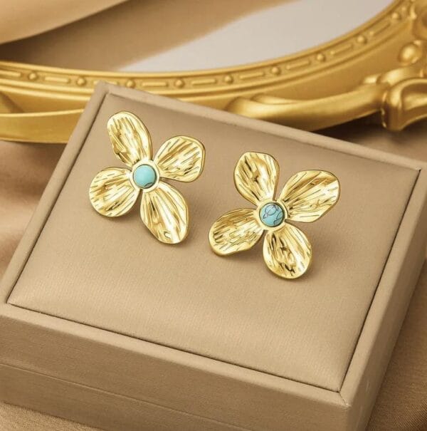 Boucle d'oreille SOLA en acier inoxydable plaqué Or