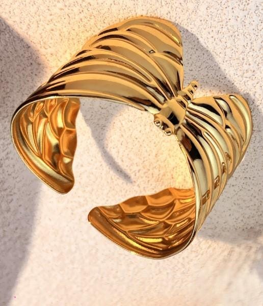 Bracelet PAPILLON en acier inoxydable 316L plaqué Or