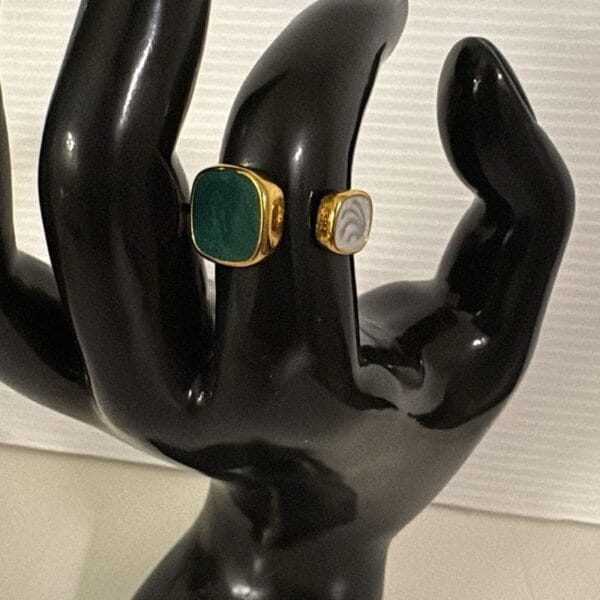 Bague CARMEN 2 en acier inoxydable 316 plaqué Or