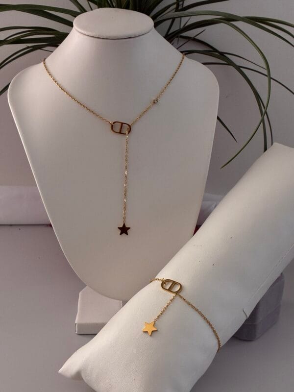 Parure  IRIS en Acier inoxydable de couleur Or