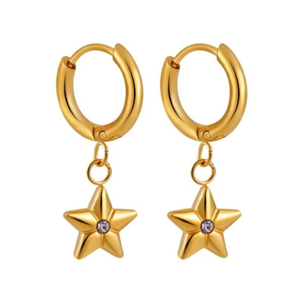 Boucles d’oreilles ETOILE BLANC en acier inoxydable