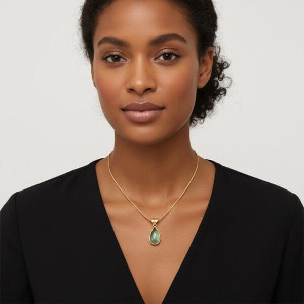 Collier PRECIEUSE VERT  en acier inoxydable