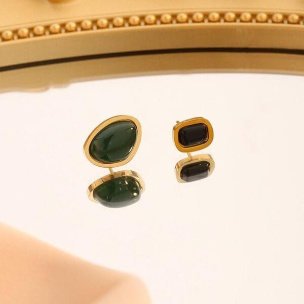 Parure DOUBLE NOIR  en acier inoxydable